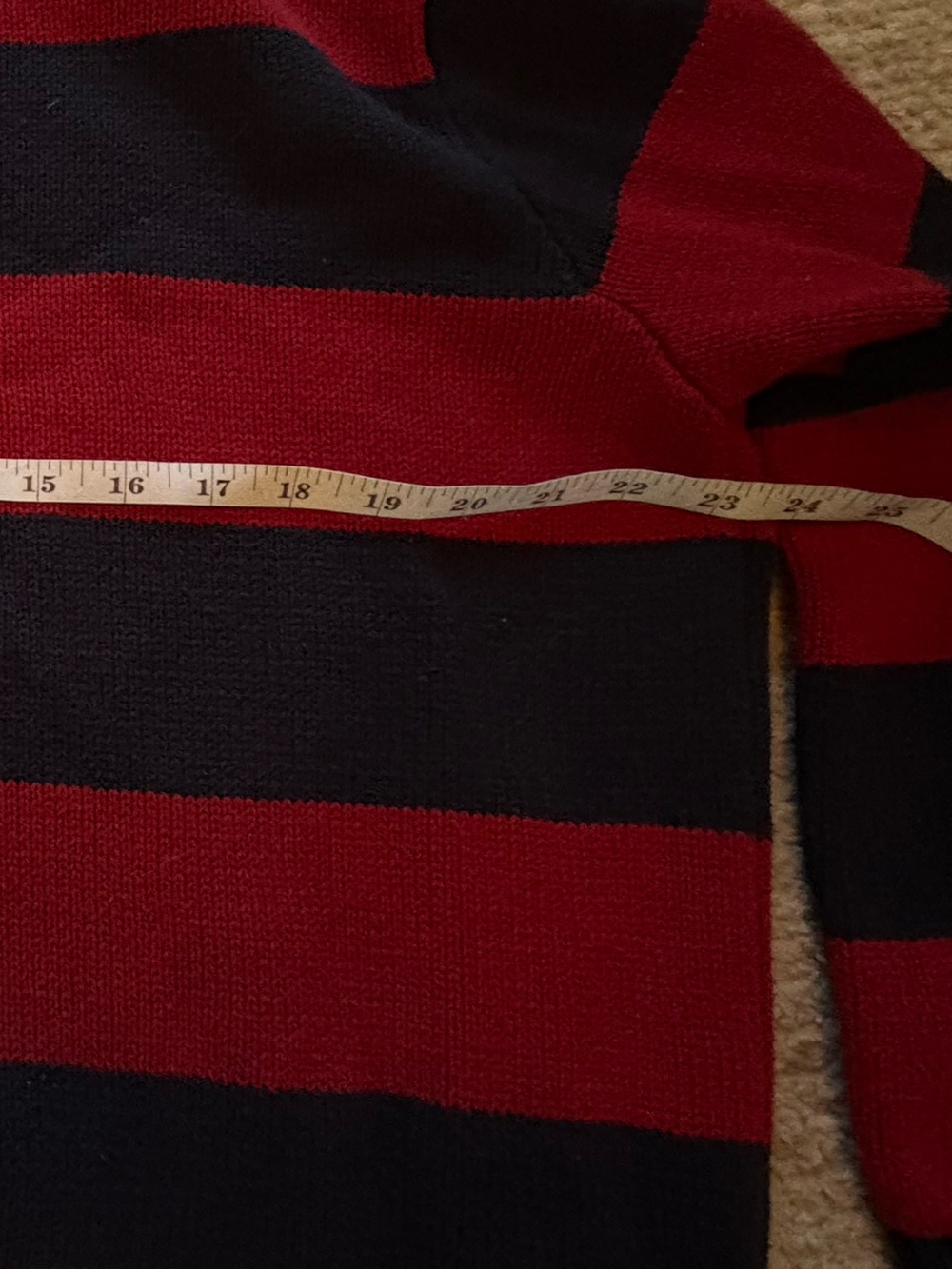 Brandy Melville Oversized Striped Brianna Knit Sweater Red Navy OS - Picture 7 of 10